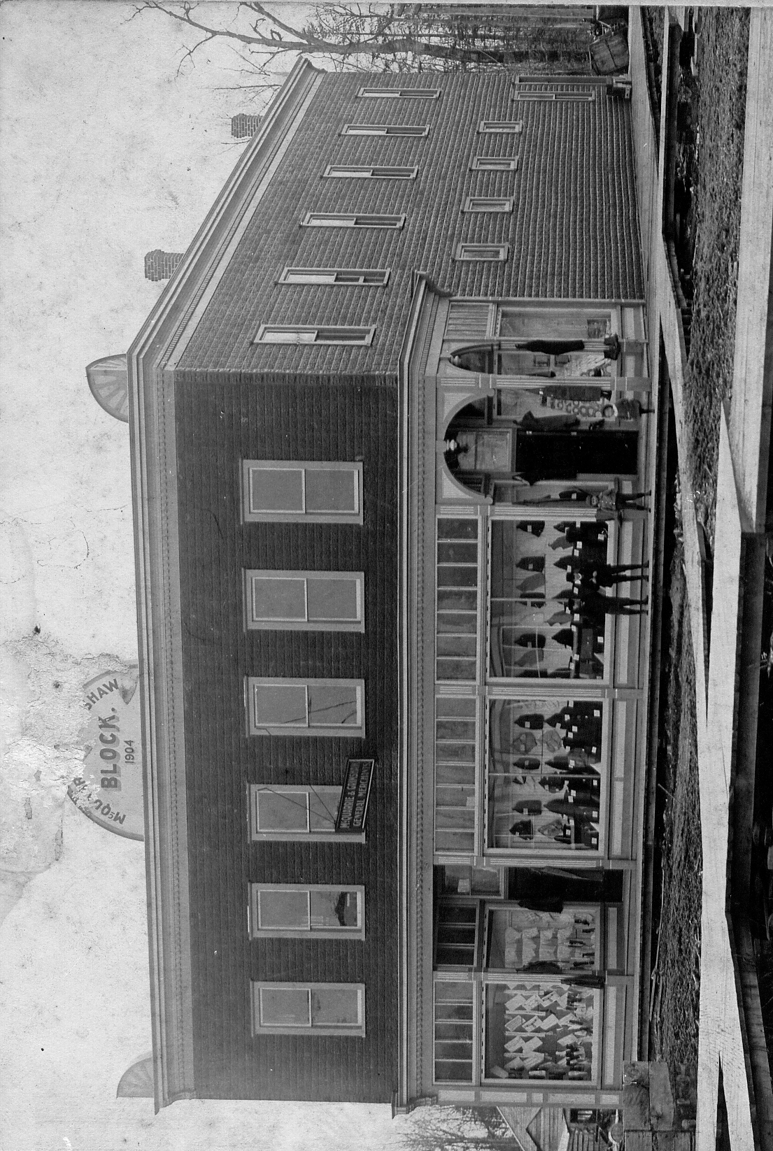 an old black and white photo of a general merchandise store