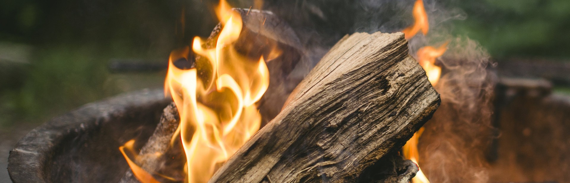 Burning camp fire