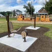 a playground with 2 installations