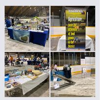 a photo collage of the booths at an event in the ice surface